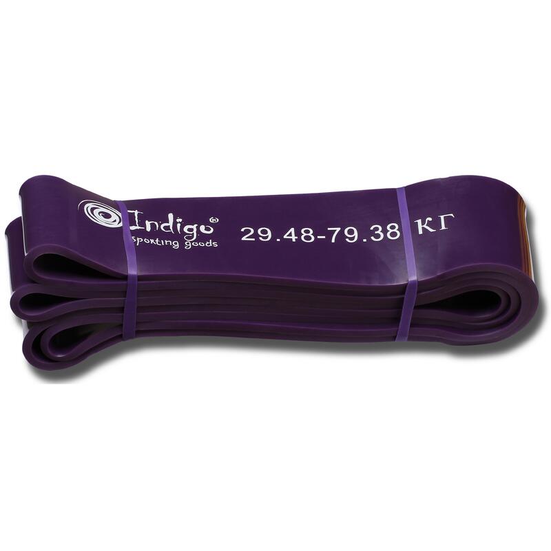 Banda Elástica de Látex INDIGO 208*6,4 cm 29-79 Kg Violeta
