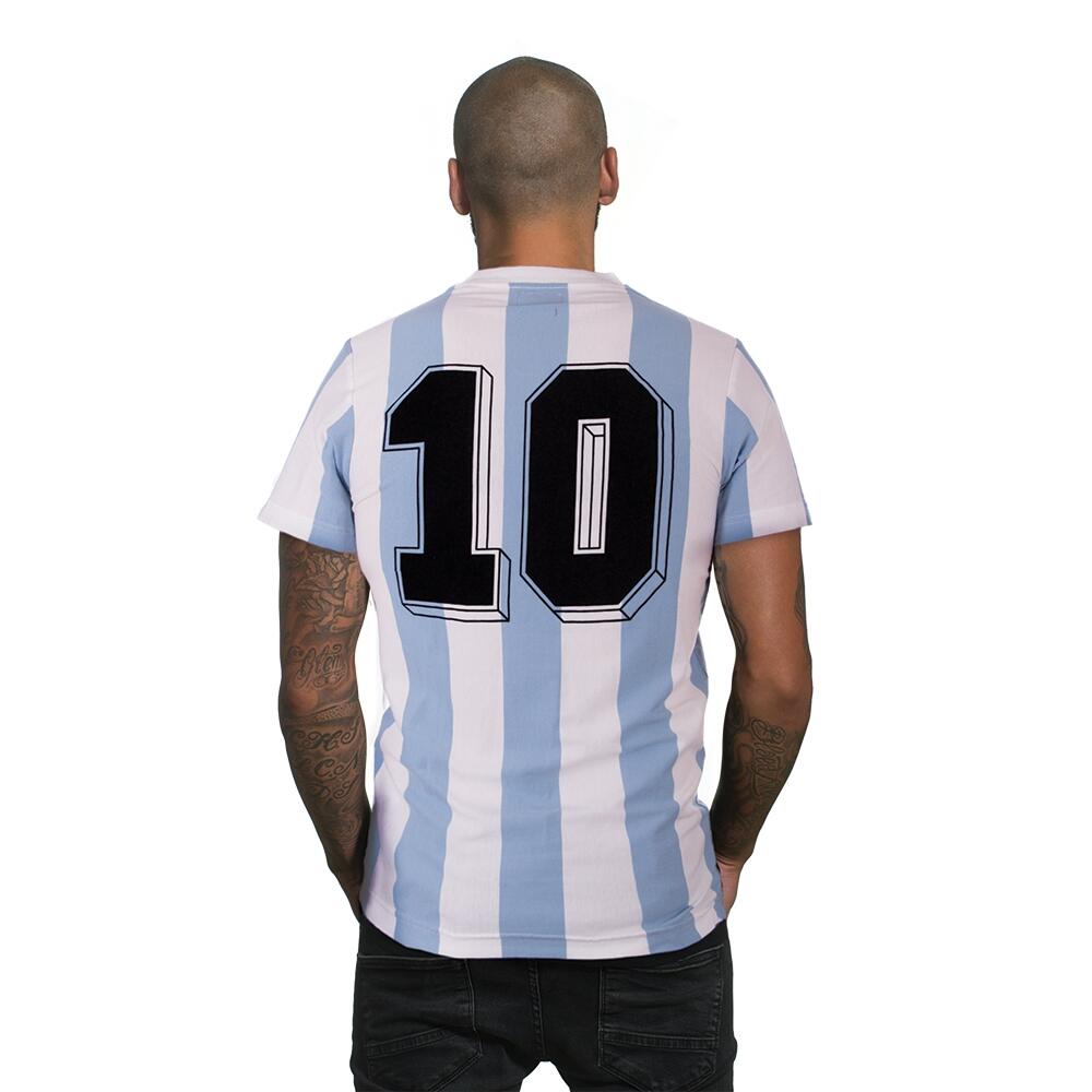 T-shirt - Heren - Argentina 1982 V-neck - Korte mouw - Wit - Blauw 6/7
