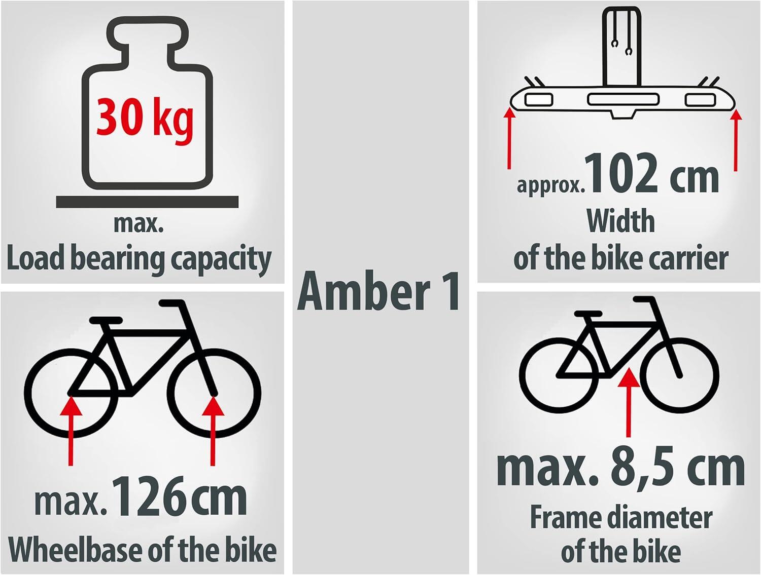 Porta-bicicletas AMBER1 para acoplamento de reboques - EUFAB 6/6