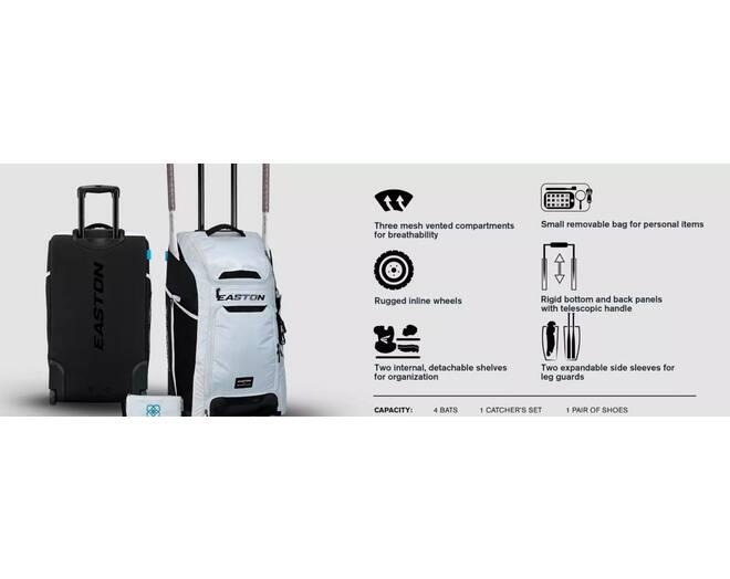 Easton JSCATWB Catchers Wheeled Bag Jen Schro Color White 6/7