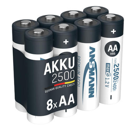 Akku Mignon AA 2500mAh 1,2V NiMH, 8 Stück, für Spielzeug Kamera