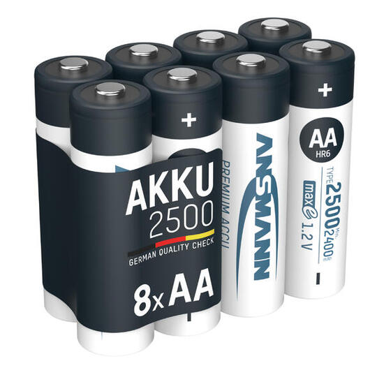 Akku Mignon AA 2500mAh 1,2V NiMH, 8 Stück, für Spielzeug Kamera