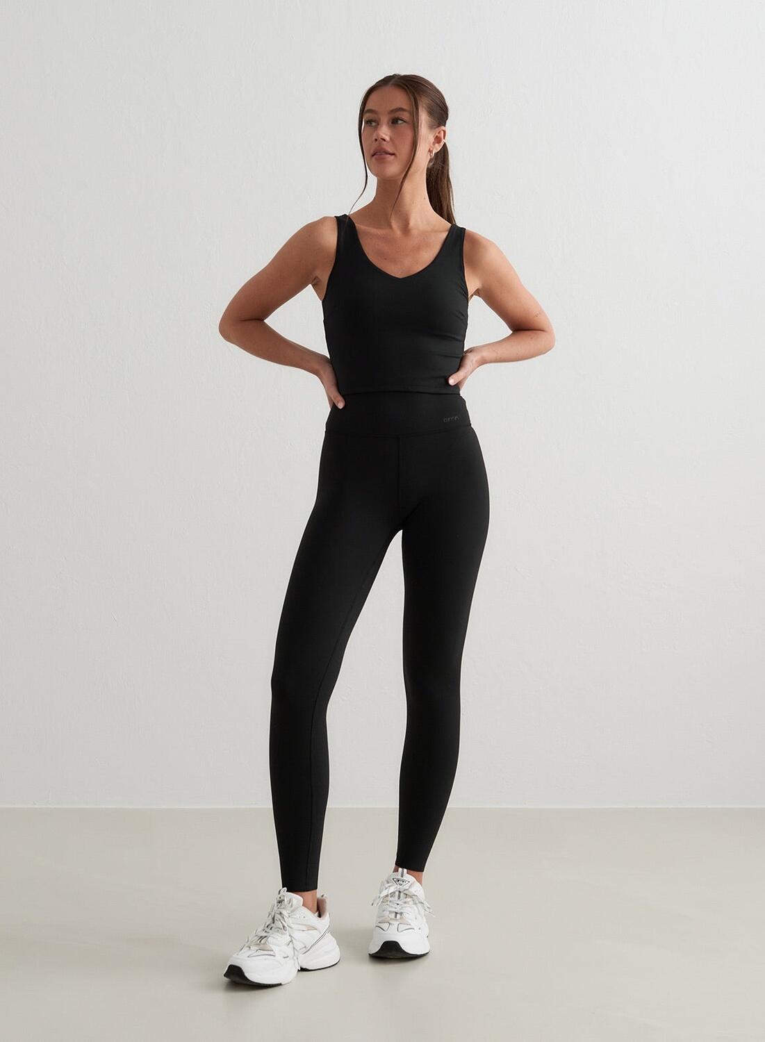 Femme Leggings Évacuation de l'humidité Résistant au Squat Noir 4/7