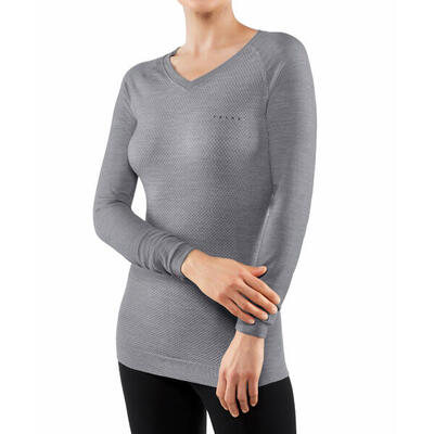 Dames-t-shirt met lange mouwen falke wool-tech light