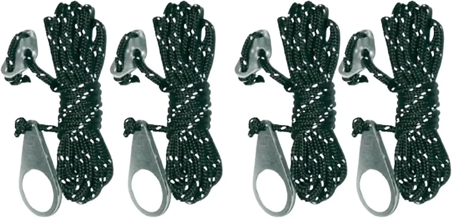 Reflektierende Zeltleinen mit Dreiloch Alu Spanner Abspannleine, Netzschnüre, Tr 4/4