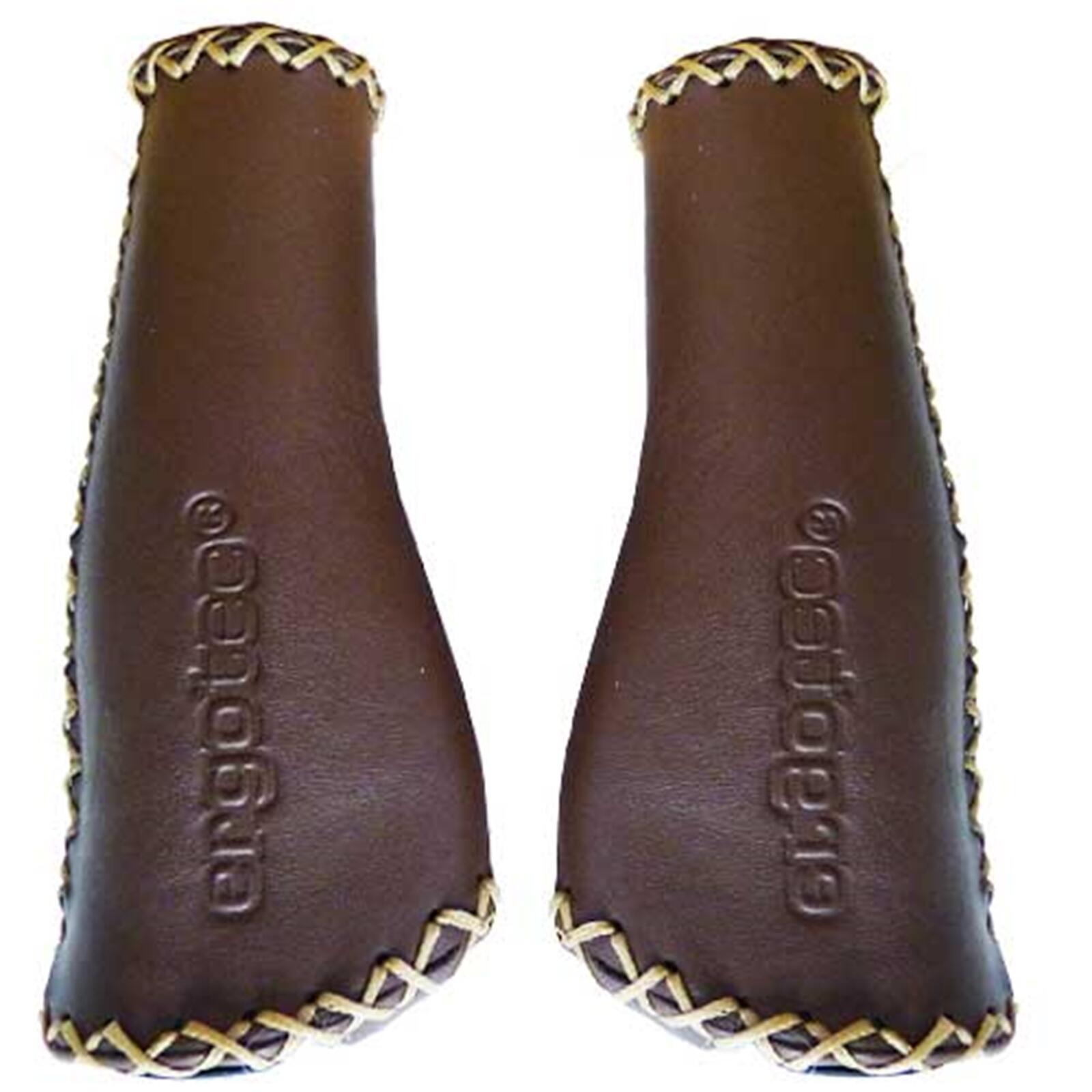 ERGOTEC Ergotec Monaco - Set manopole in pelle 2×135 mm, marrone.