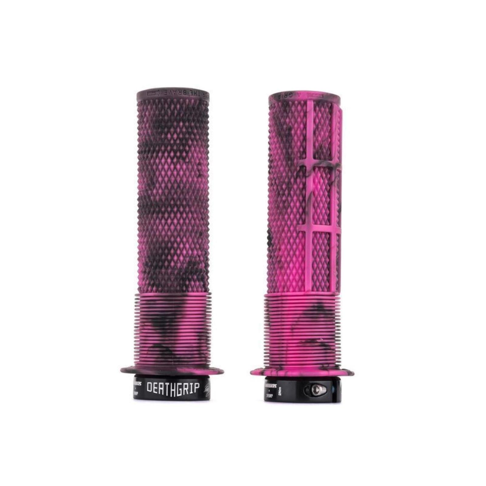 DMR DMR Deathgrip Bike Handle Bar Grips Lock On - Thin Flangeless Marble Pink
