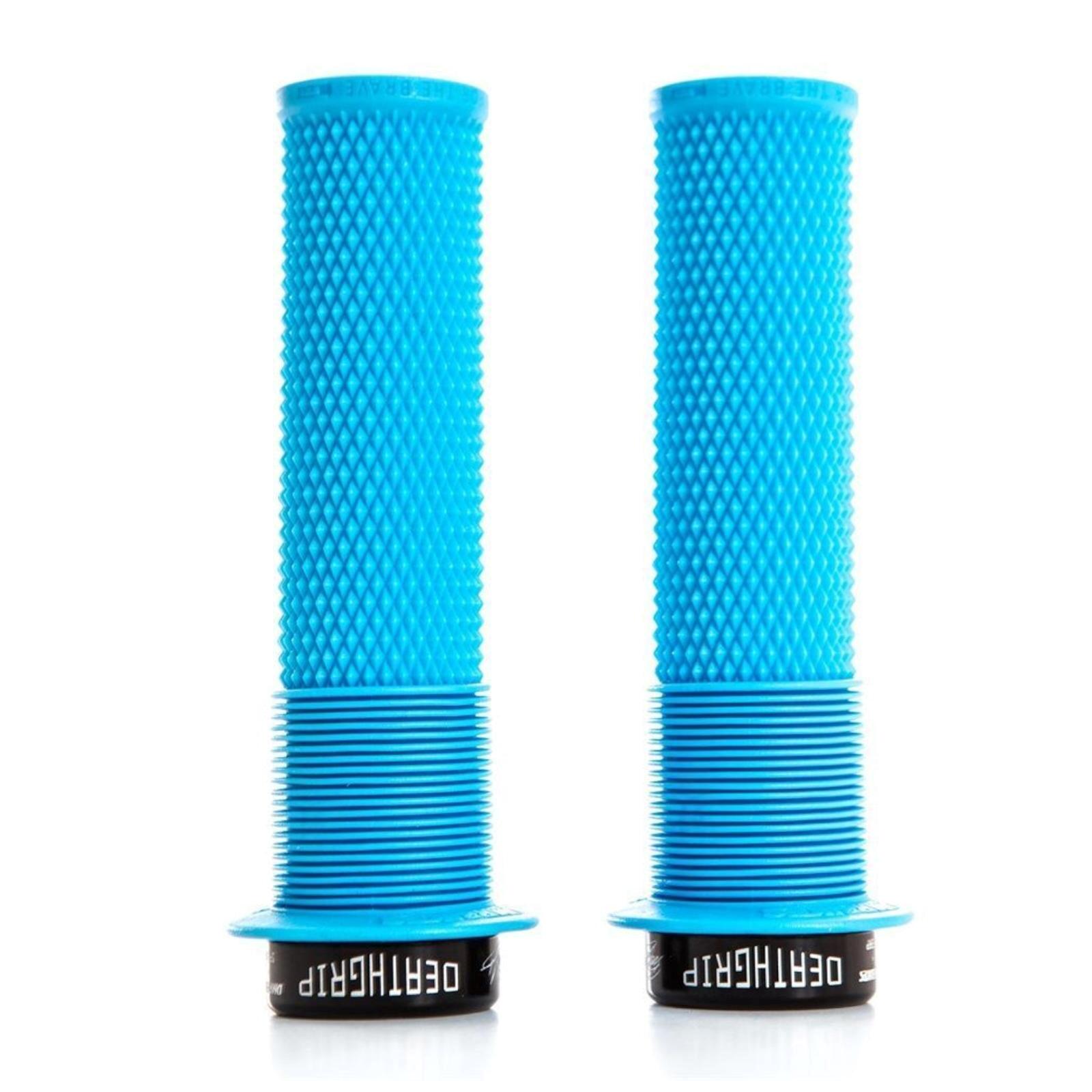 DMR DMR Deathgrip Bike Handle Bar Grips Lock On - Thin Blue Flanged