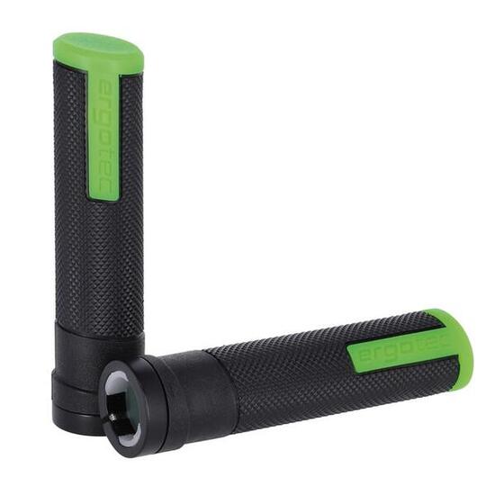 Ergotec MTB-ATB-Griffe Porto schwarz/grün, 133mm, Ø22, Kraton/Alu