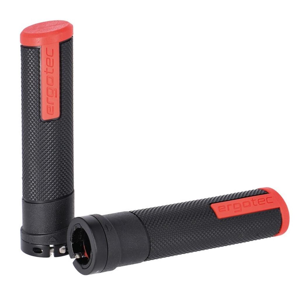 Ergotec Porto Kraton Handlebar Grips 133 mm, Pair, Black/Red.