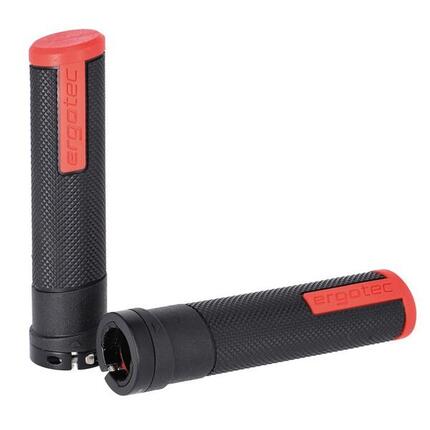 Ergotec MTB-ATB-Griffe Porto schwarz/rot, 133mm, Ø22, Kraton/Alu