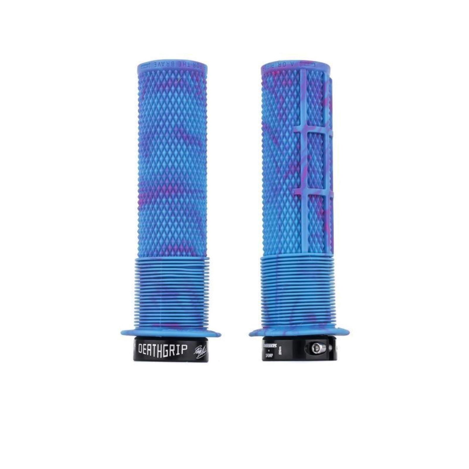 DMR DMR Deathgrip Bike Handle Bar Grips Lock On - Thin Flangeless Miami Blue
