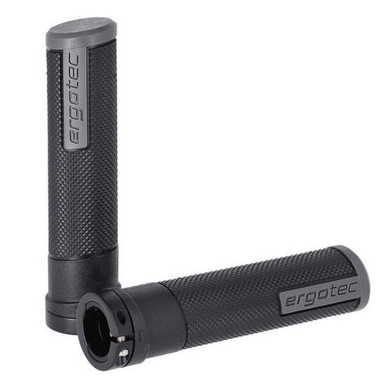Ergotec MTB-ATB-Griffe Porto schwarz/grau, 133mm, Ø22, Kraton/Alu