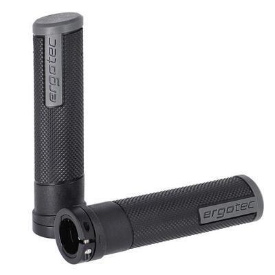 Ergotec MTB-ATB-Griffe Porto schwarz/grau. 133mm. Ø22. Kraton/Alu