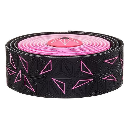 Guidoline Supacaz Super Sticky Kush Star Fade noir / rose fluo avec bouchons alu