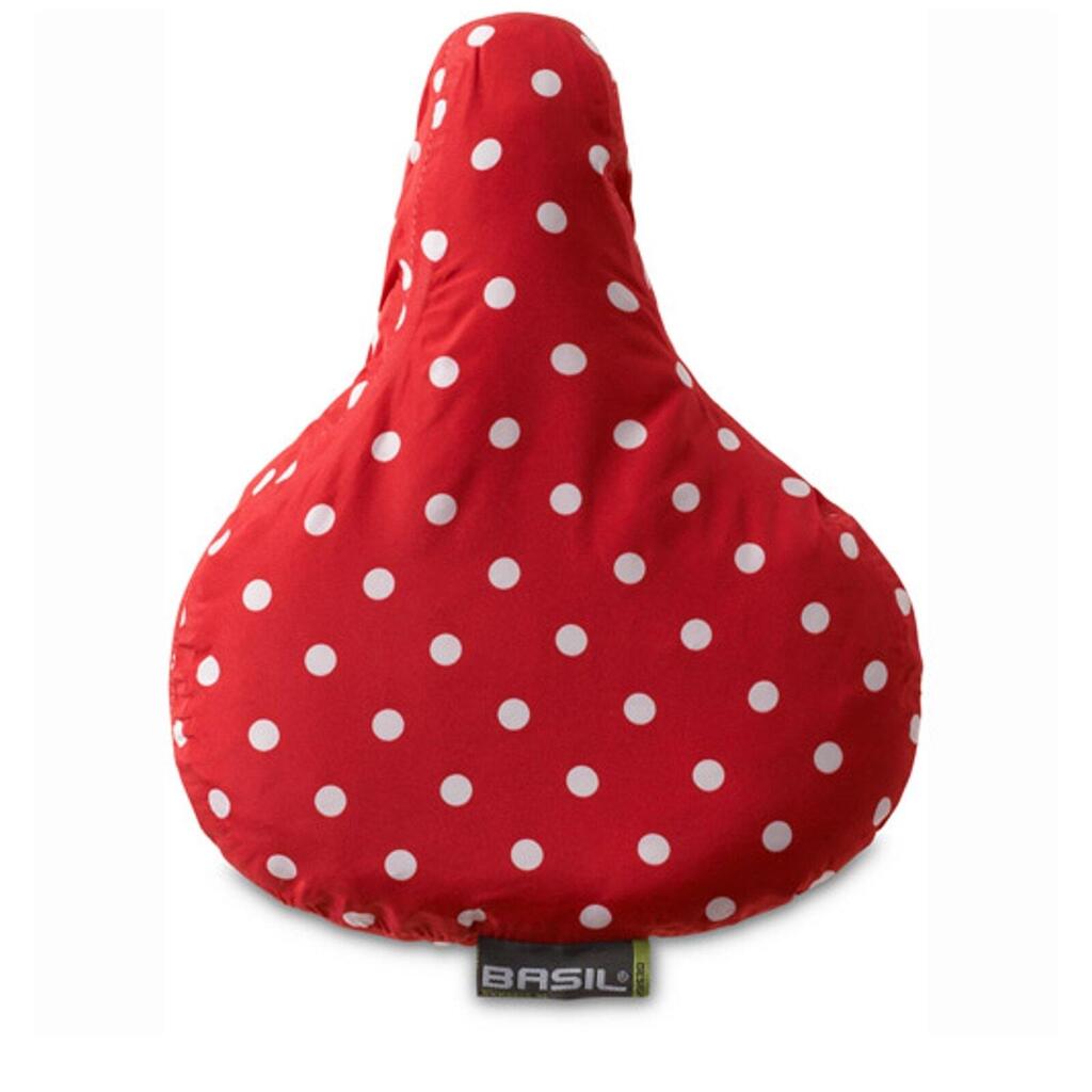 Basil Rosa - Waterproof Saddle Cover - Red with White Dots
