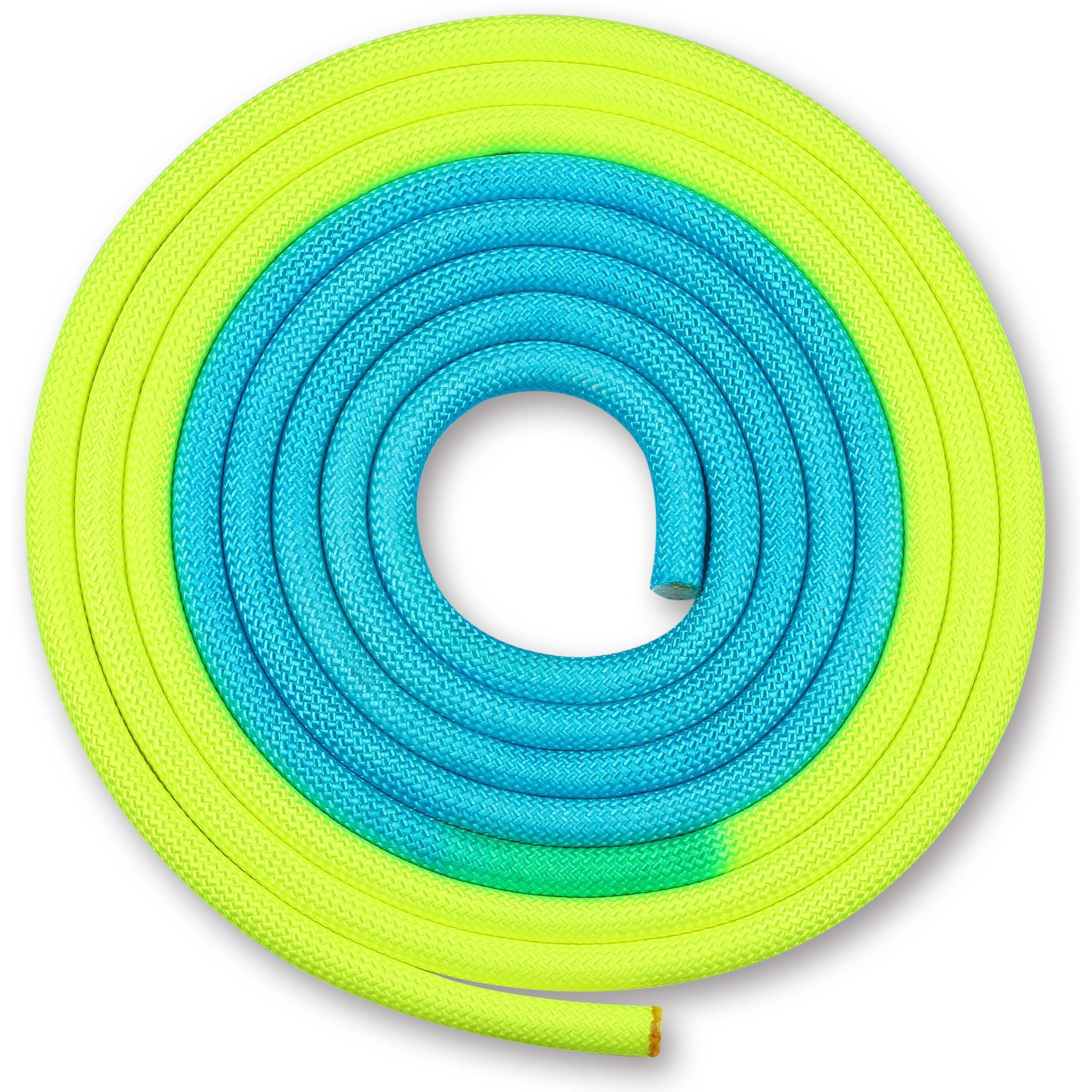 INDIGO SPORTS Cuerda para Gimnasia Rítmica Ponderada 165g INDIGO Bicolor 3 m Amarillo-Azul