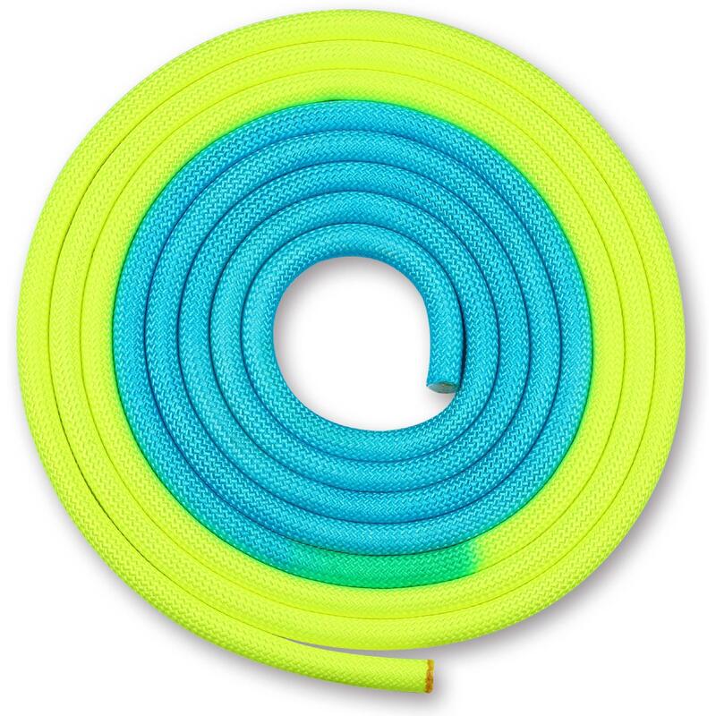 Corde pour Gymnastique Rythmique 165g INDIGO Bicolore 3 m Jaune-Bleu