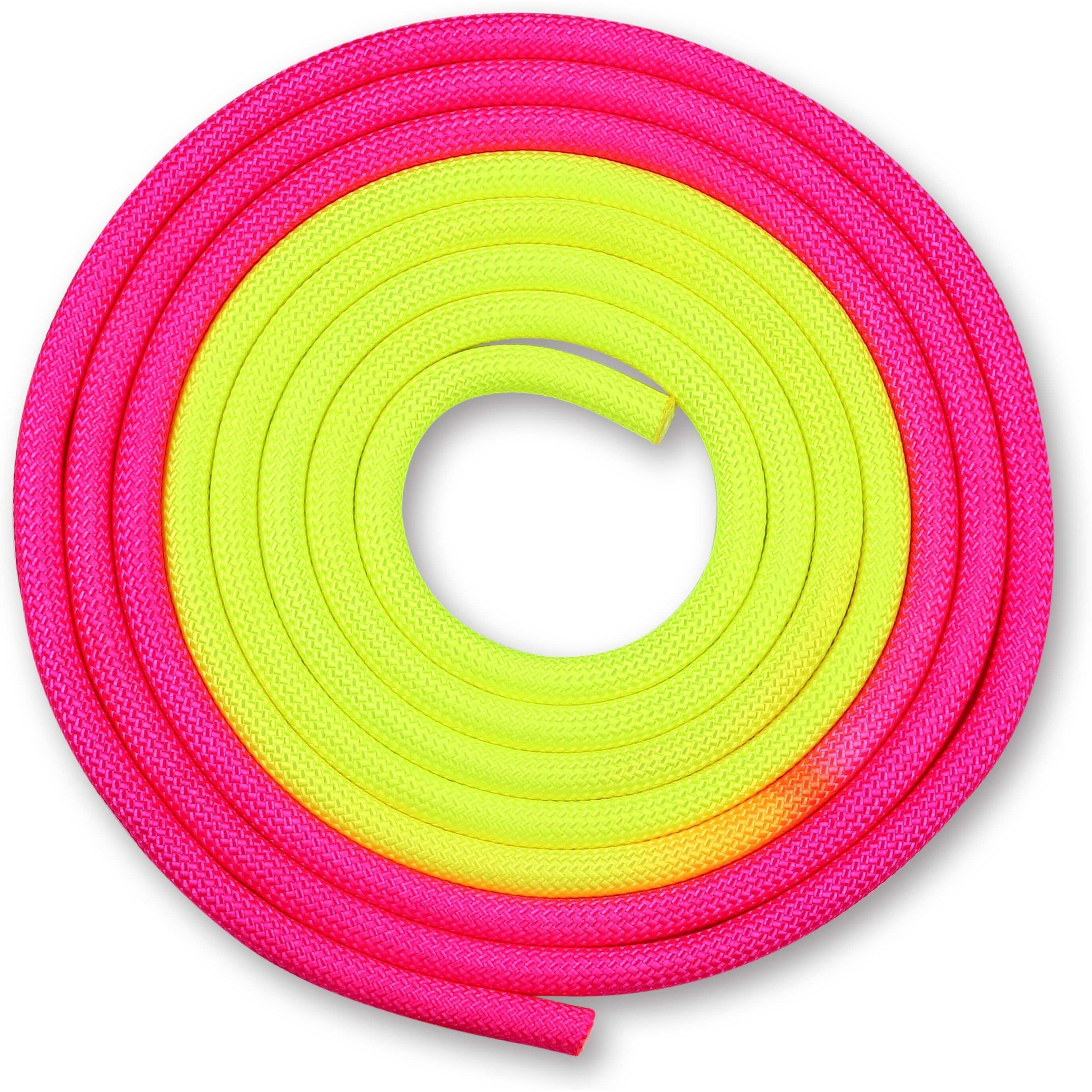 INDIGO SPORTS Cuerda para Gimnasia Rítmica Ponderada 165g INDIGO Bicolor 3 m Amarillo-Rosa