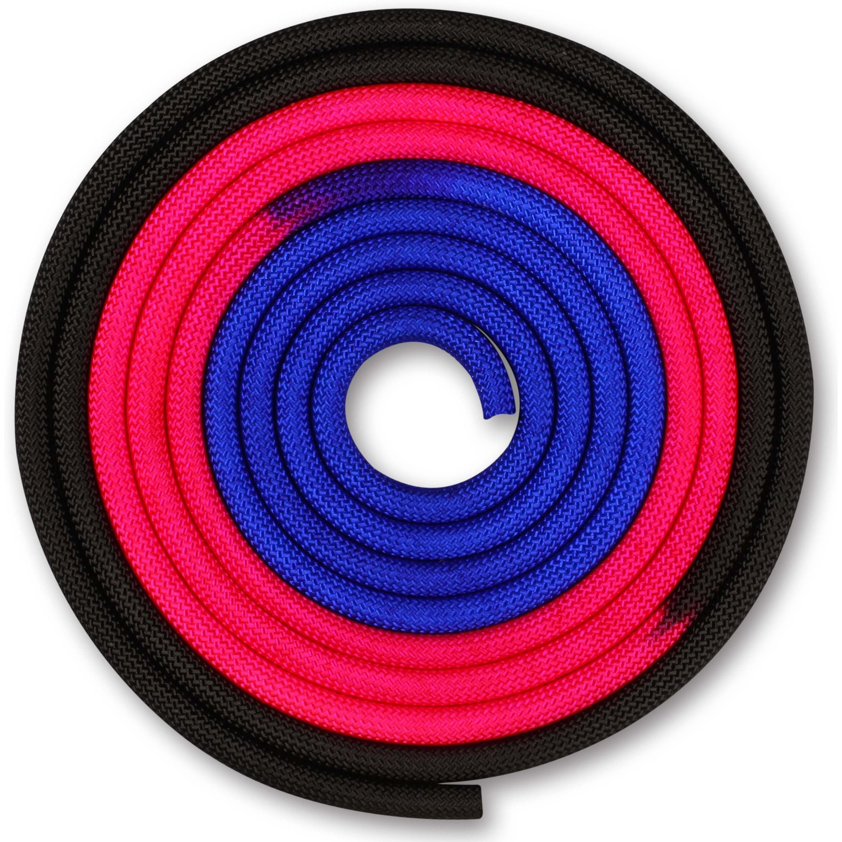 INDIGO SPORTS Cuerda para Gimnasia Rítmica Ponderada 165g INDIGO Tricolor 3 m Azul-Rosa-Negro