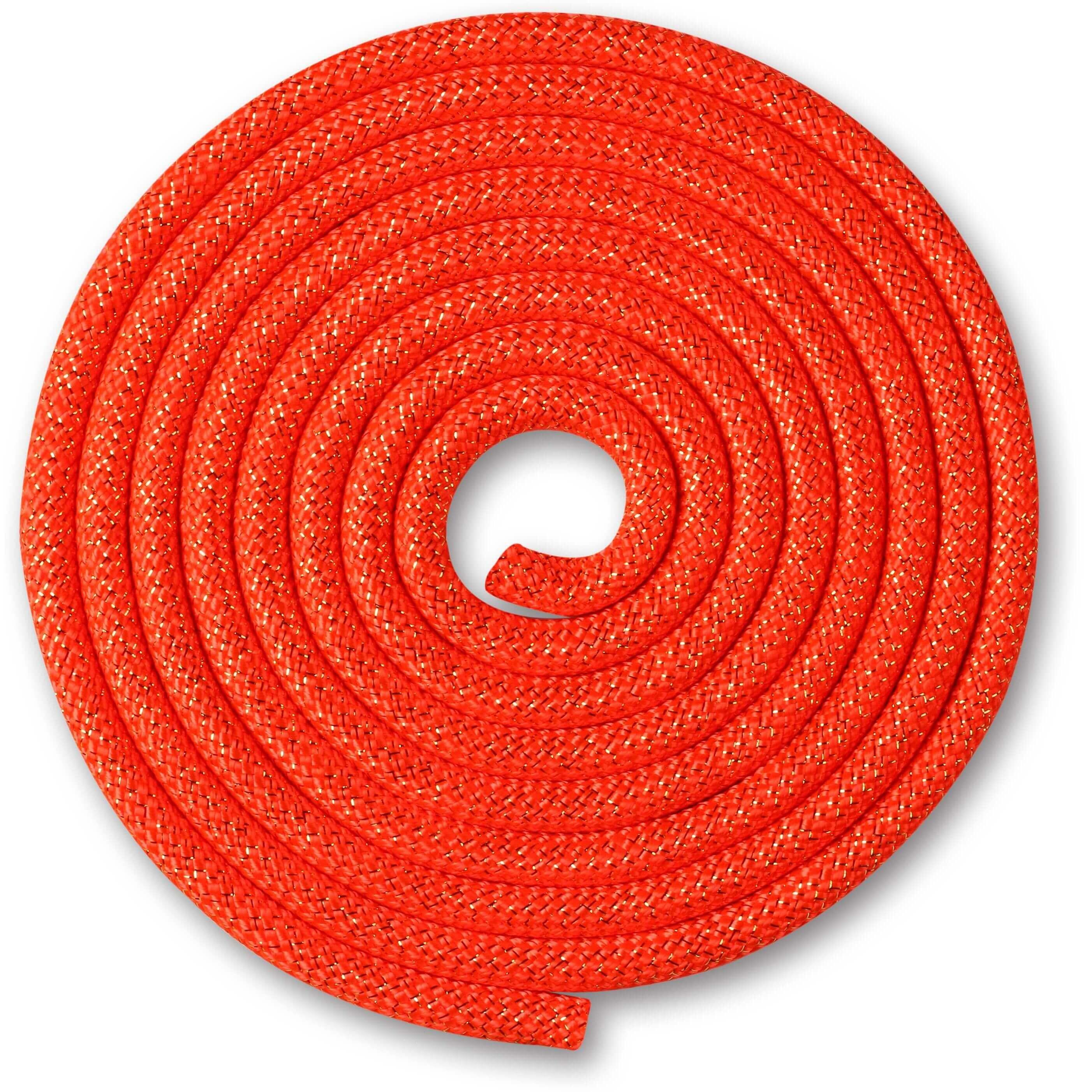 INDIGO SPORTS Cuerda para Gimnasia Rítmica Ponderada 150 g con Lurex INDIGO 2,5 m Coral