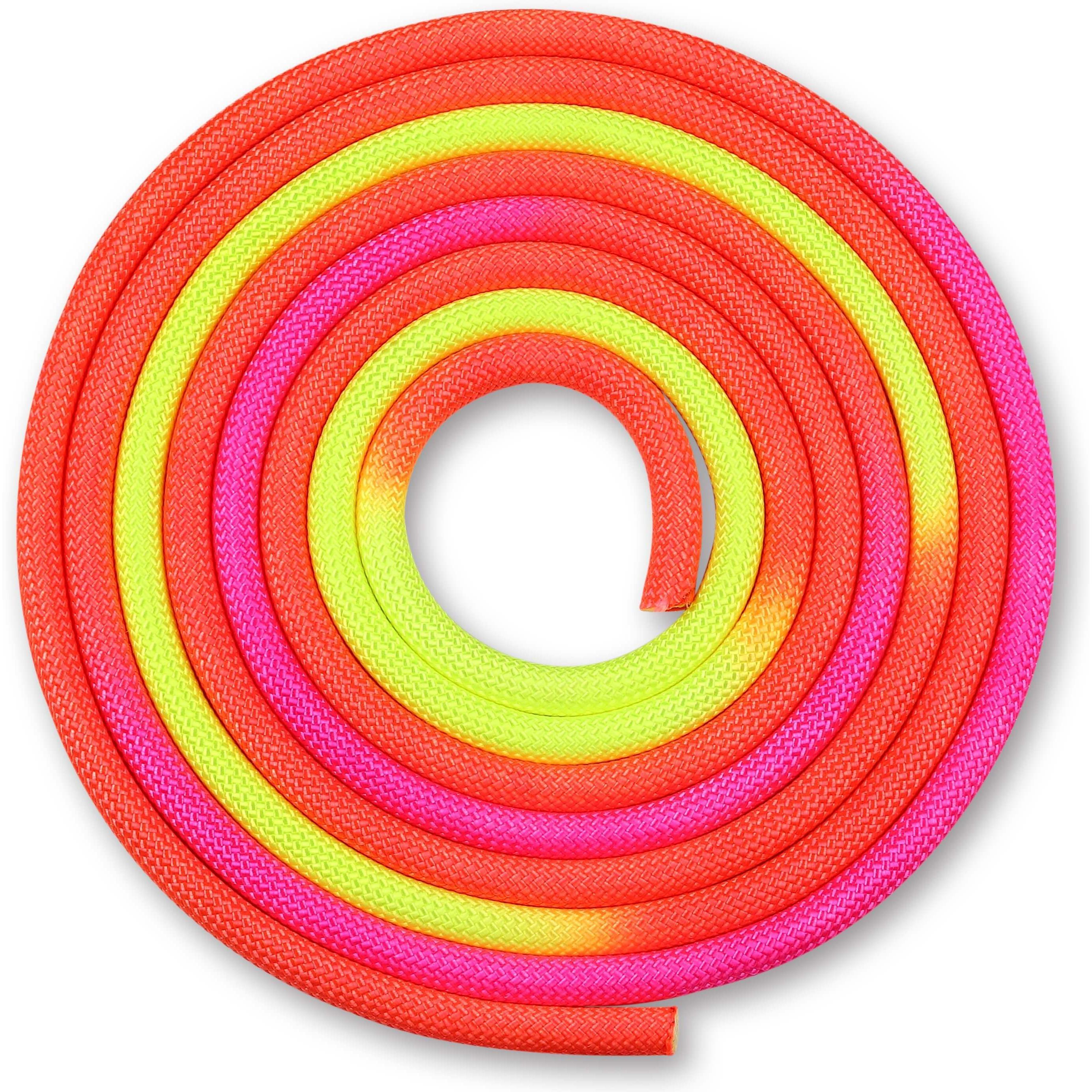 INDIGO SPORTS Cuerda para Gimnasia Rítmica Ponderada 165g INDIGO 3 m Rojo-Amarillo-Rosa