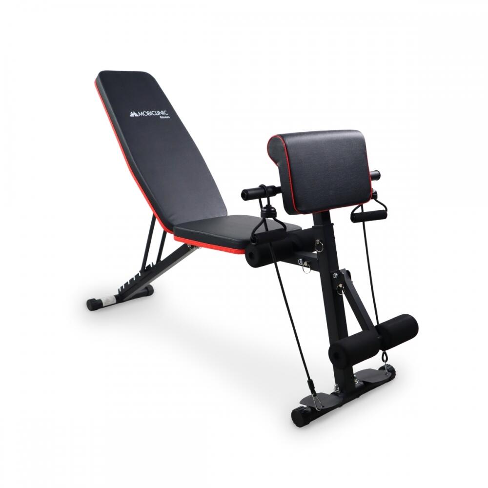 MOBICLINIC Banco de pesos Com bandas de resistência Banco de musculação Dobrável Ajustável