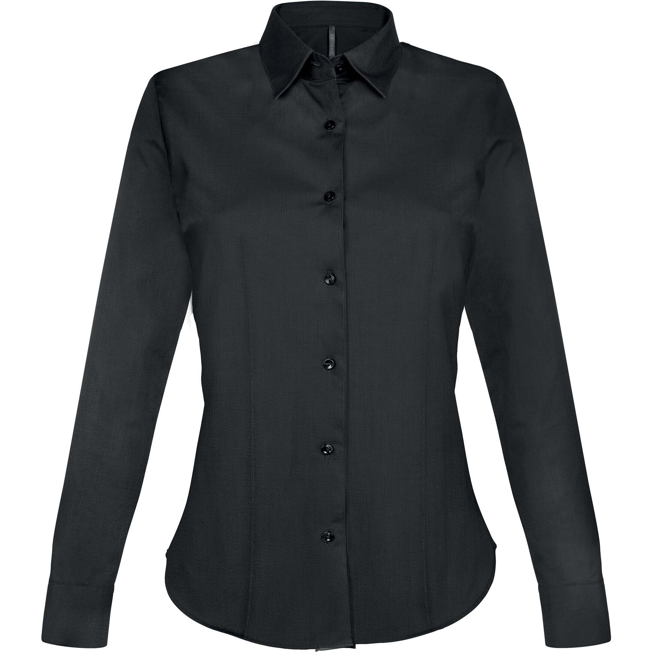 Kariban - Chemise Femme Manches Longues Coton Kariban - Chemise Manches Longues - Noir - 36 Xs - Decathlon