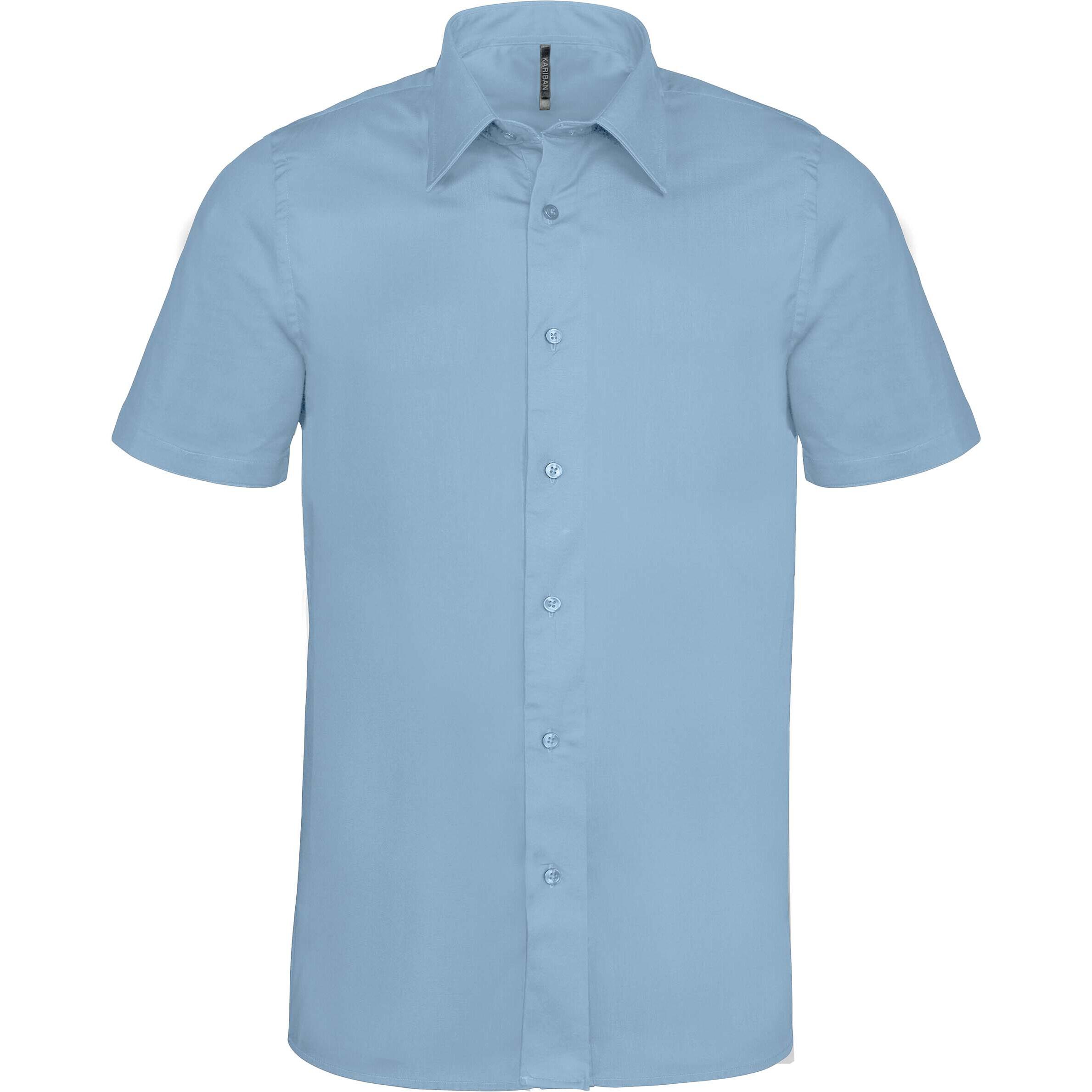 KARIBAN Short-sleeved cotton/elastane shirt Kariban