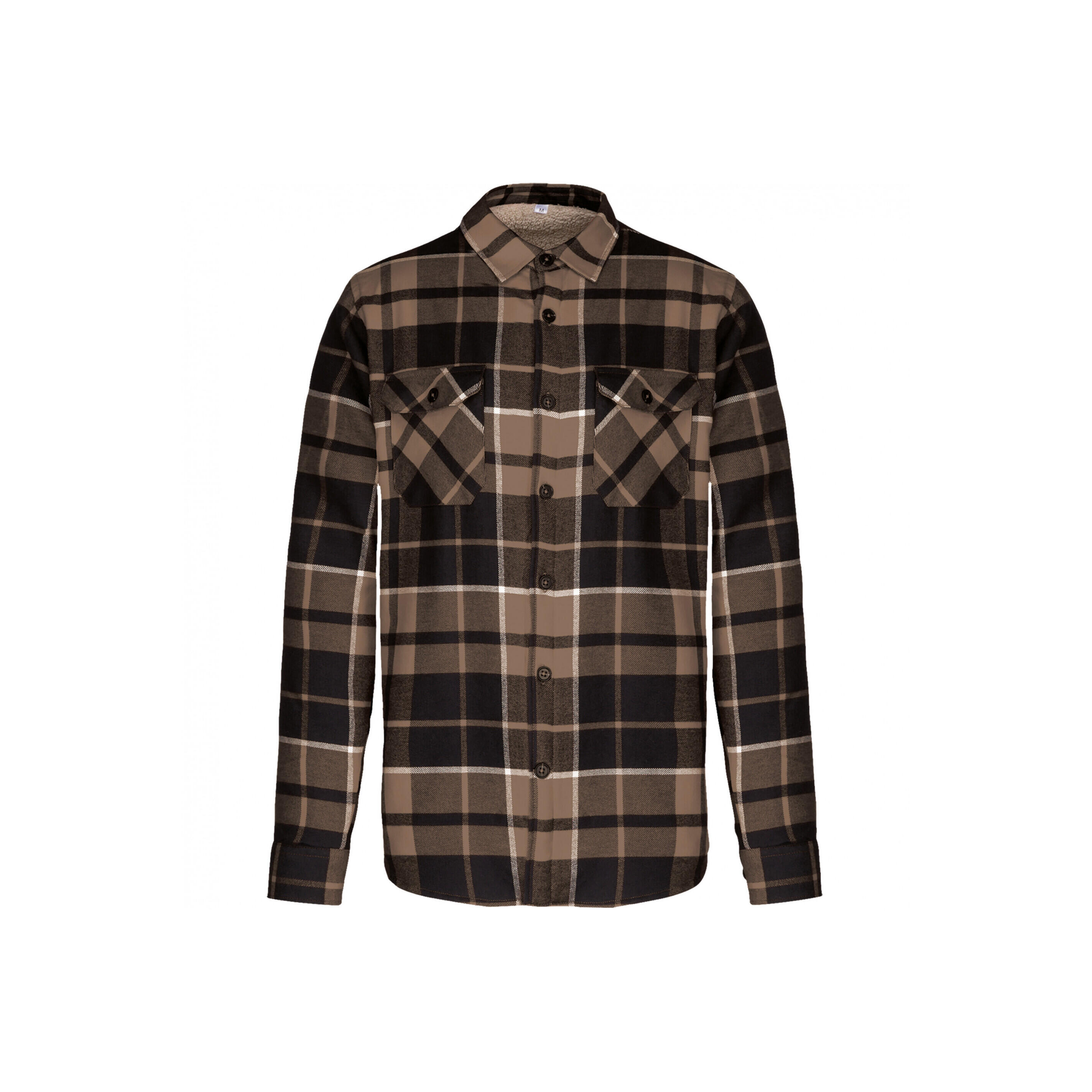 KARIBAN Lined plaid overshirt Kariban Sherpa
