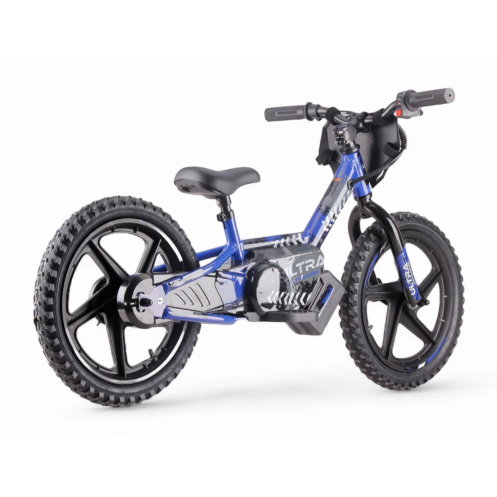 Bicicleta de Equilíbrio Eléctrica Azul - Rollzone EBB16 - Rodas de 16 polegadas
