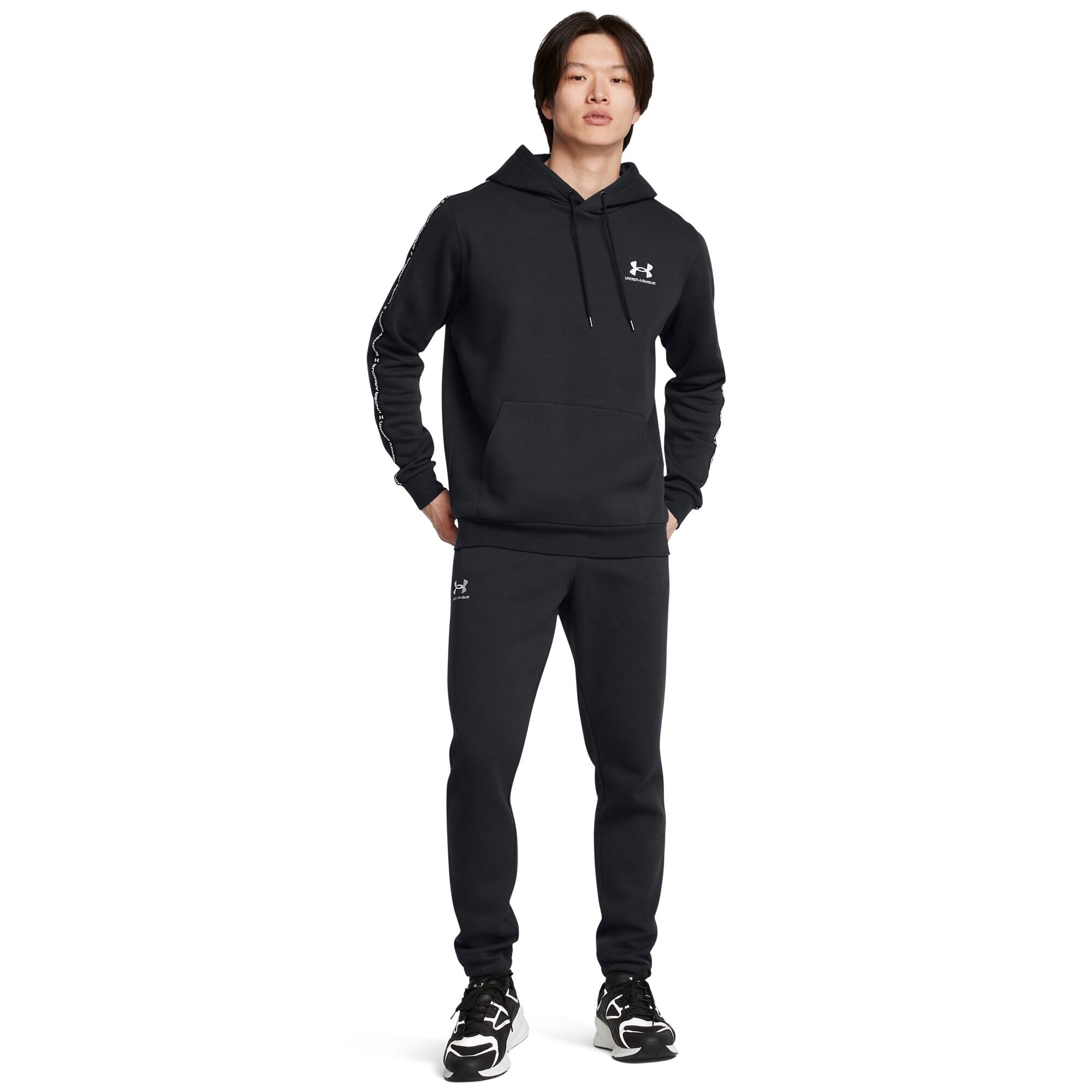 Felpa con cappuccio a bande scritte Under Armour Icon Fleece 3/6
