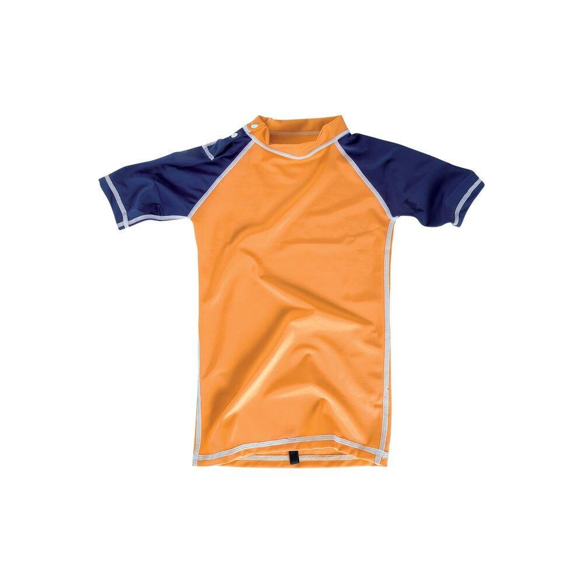 Mdns - Bi-color - Lycra S/s Upf 50 Surf Enfant - Sous Combinaison - Bleu|orange - Xs - Decathlon