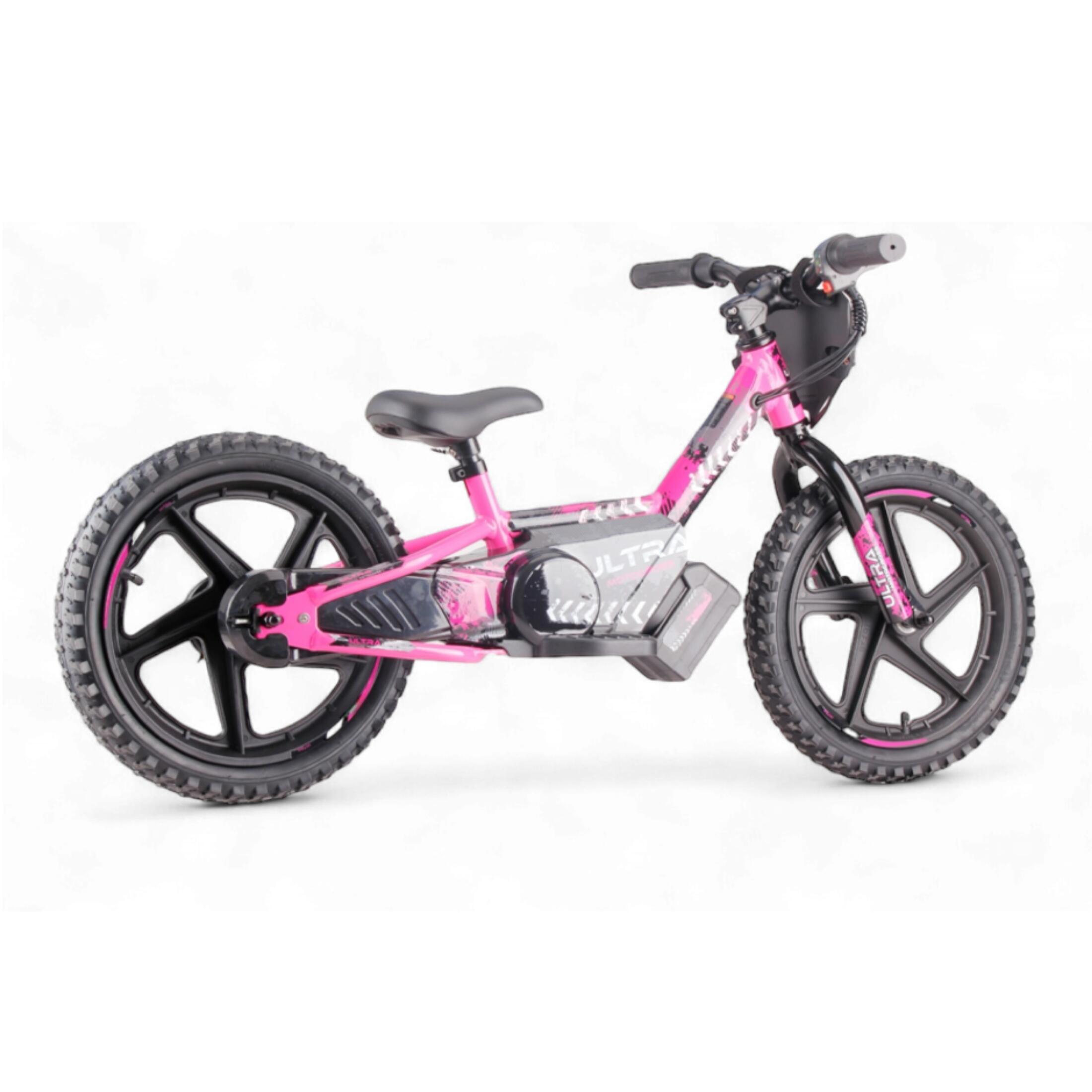 Bicicleta de Equilíbrio Eléctrica Rosa - Rollzone EBB16 - Rodas de 16 polegadas