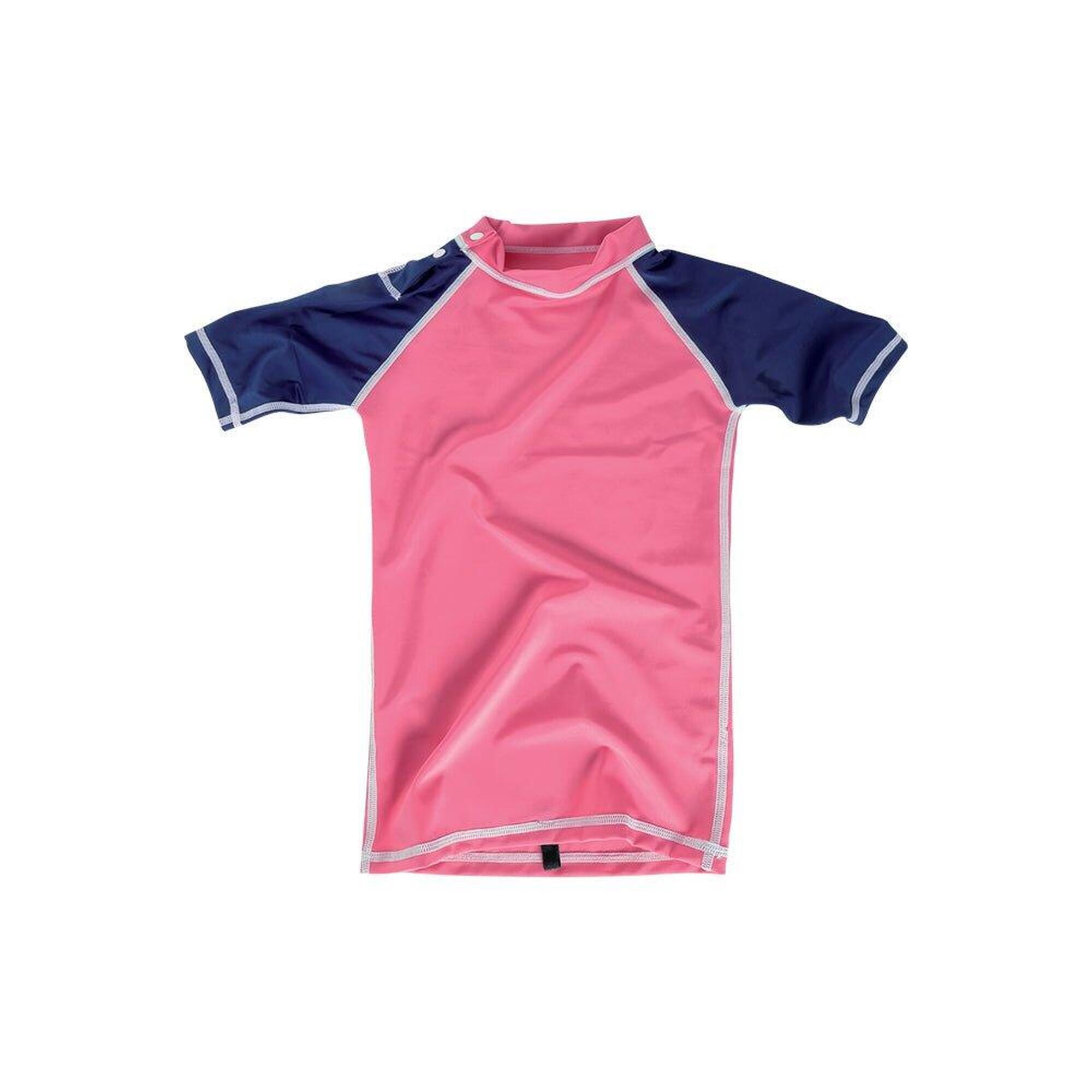 Mdns - Bi-color - Lycra S/s Upf 50 Surf Enfant - Sous Combinaison - Bleu|rose - 38 S - Decathlon