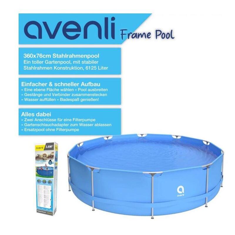 Piscină Cadru Avenli 360x76 cm Albastră