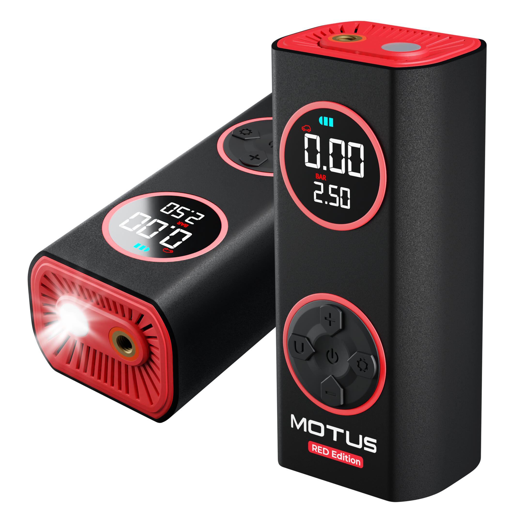 Elektrische pomp Motus AirPump Pro Red Edition 96W 7500 mAh manometer 2/4