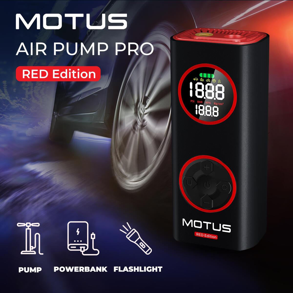 Bomba de aire Motus Pro Edición Roja 6/7