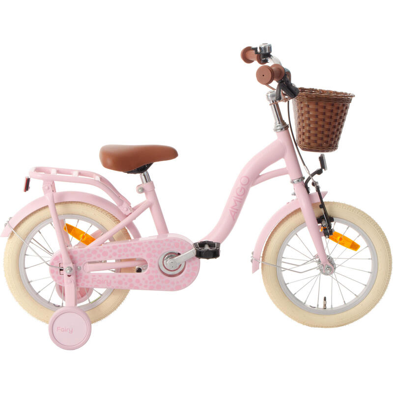 AMIGO Vélo fille Fairy 14 Pouces Fille Frein à rétropédalage Rose