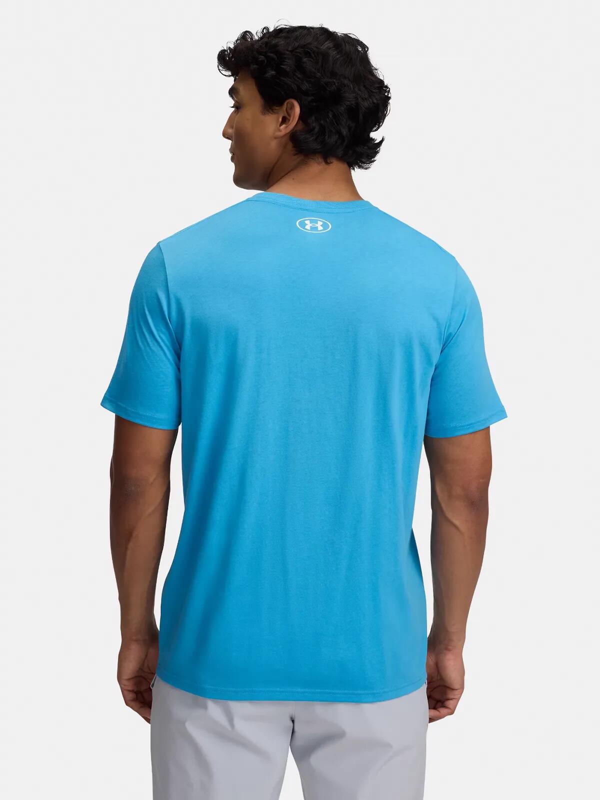 Maglietta Logo Uomo Under Armour Blu Bianco 4/4