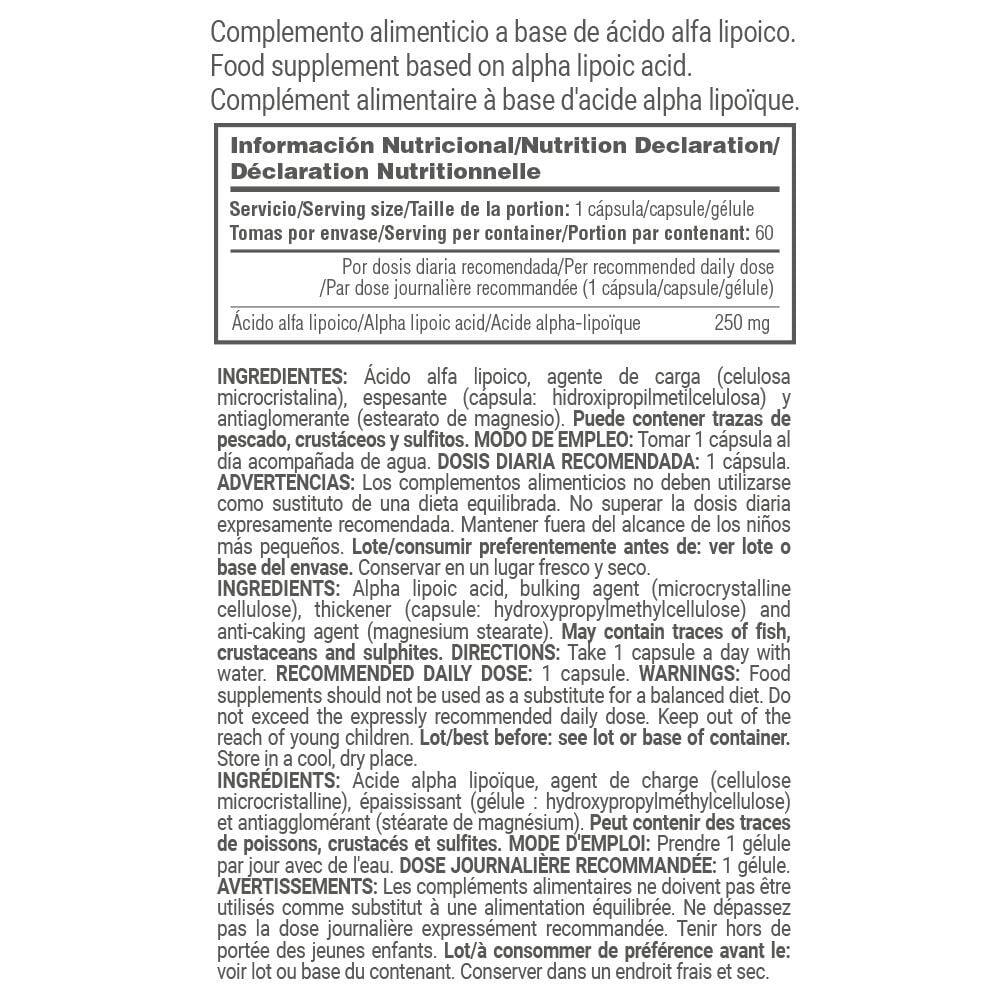 R-ALA Alipure® 250 mg - 60 capsule vegetali MASmusculo 5/5