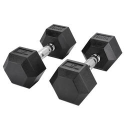 Haltères hexagonales 10kg Fitness Tech Set 2 Unités