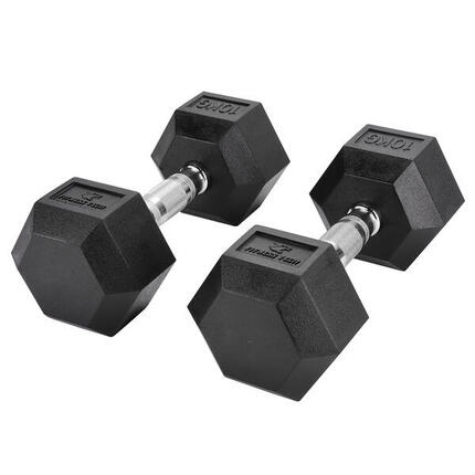 Haltères hexagonales 10kg Fitness Tech Set 2 Unités
