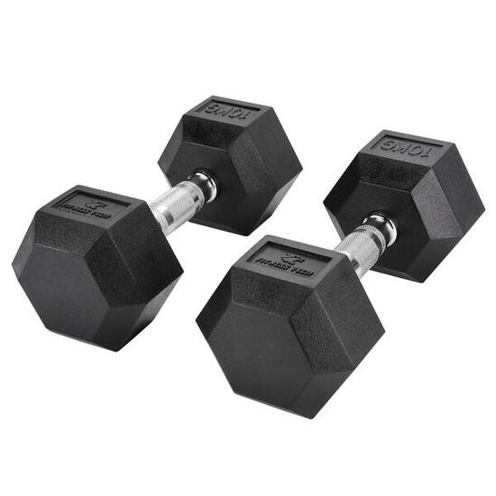 Haltères hexagonales 10kg Fitness Tech Set 2 Unités