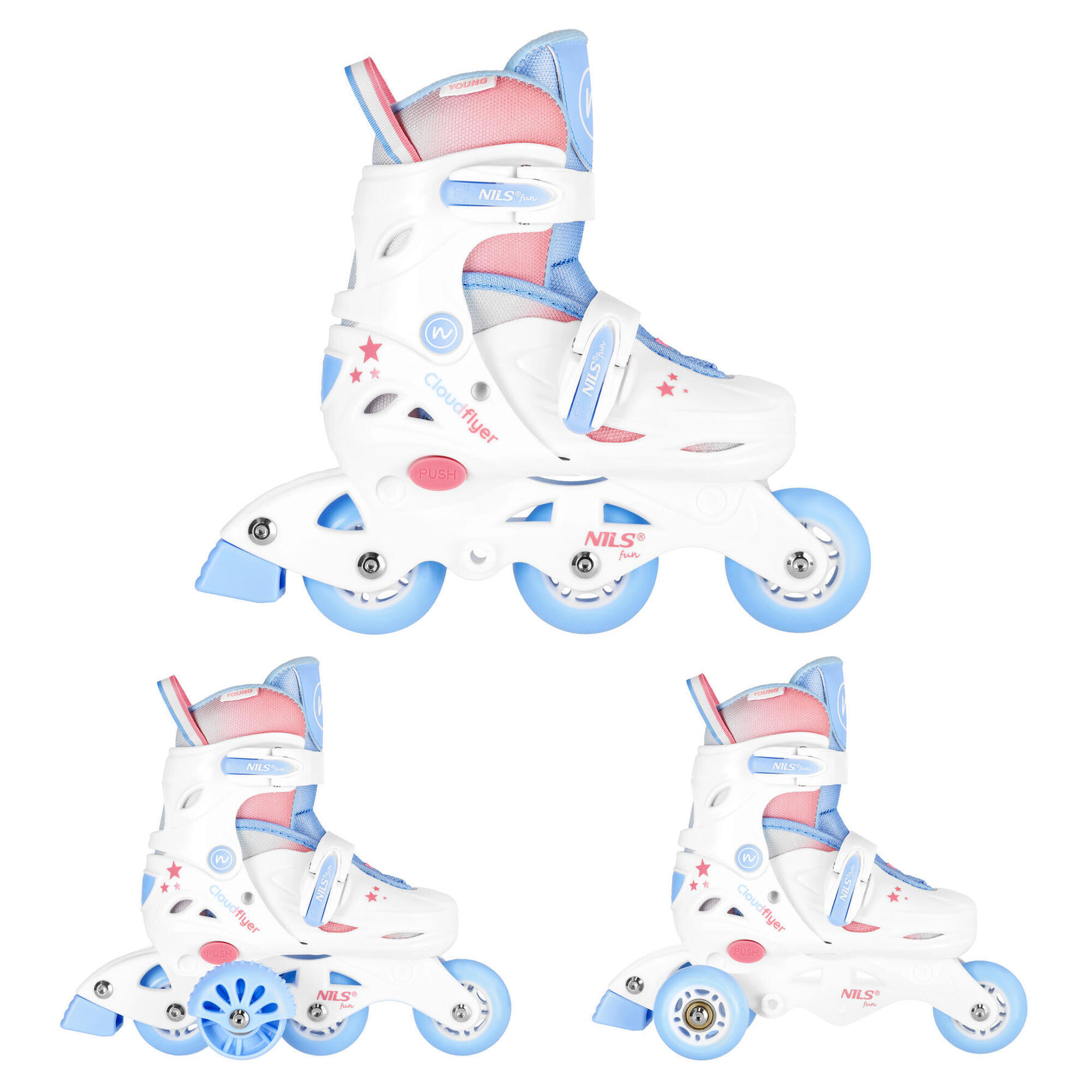 NILS FUN Dětské kolečkové brusle NILS Fun NJ1190 3v1 Three Steps