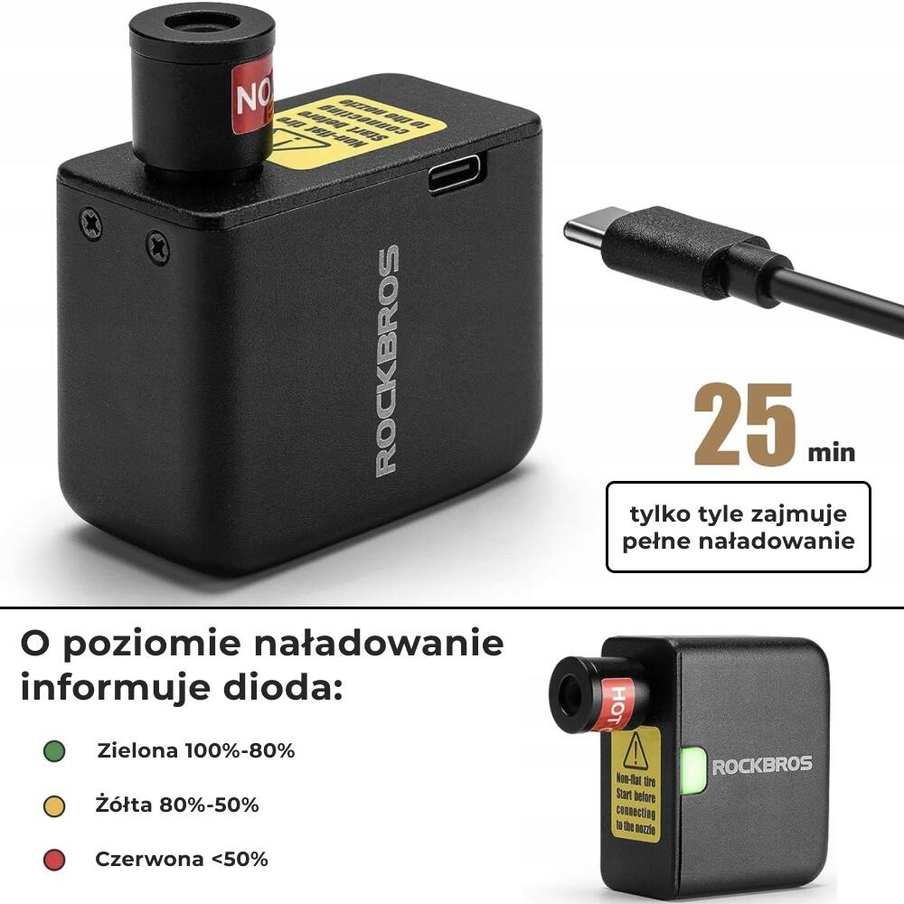 Elektryczna pompka rowerowa Rockbros 42320008001 3/7