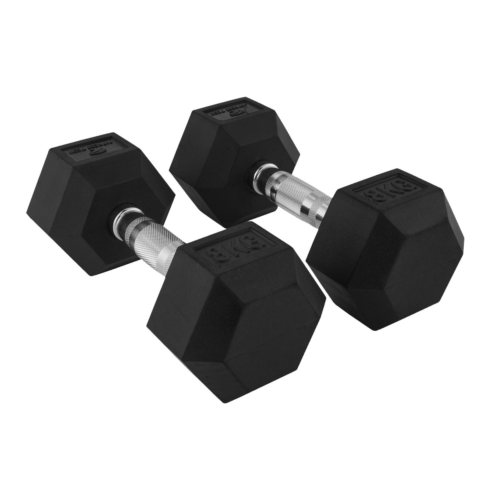 Fitness Tech - Haltères Hexagonales 8kg Fitness Tech Set 2 Unités - Haltère - Noir - 8 Kg - Decathlon