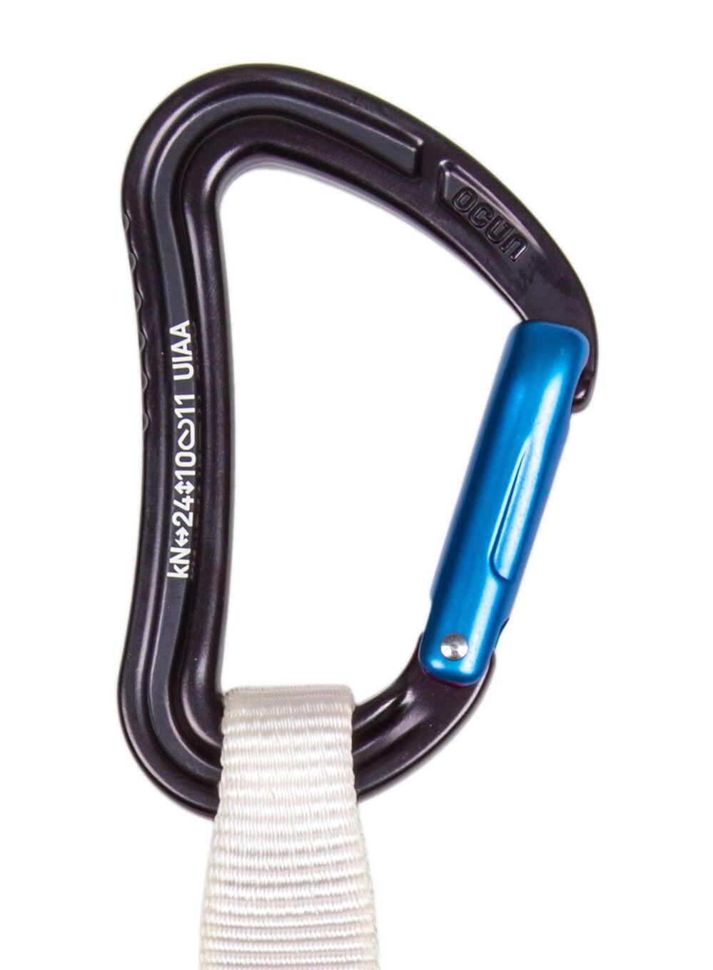Désemes Ocún Raven QD Zoom PA 16 cm azul mosquetones forjados 23 mm cinta 22 mm 2/3