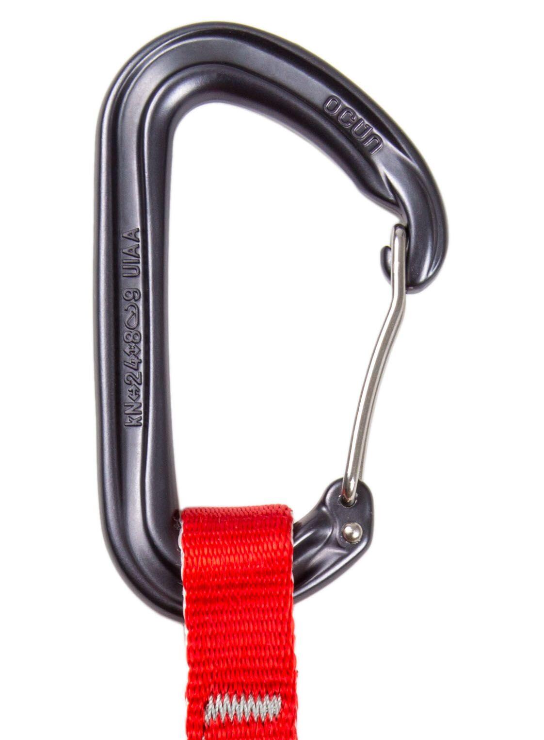 Dégaines Ocún Hawk QD Wire pack 6 rouge mousquetons wire sangle 10 cm 24 kN 3/4