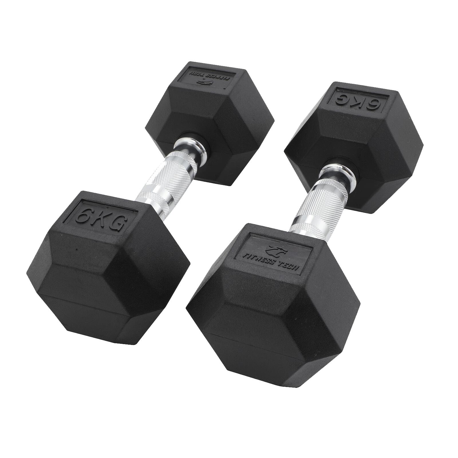 Haltères hexagonales 6kg Fitness Tech Set 2 Unités 2/8